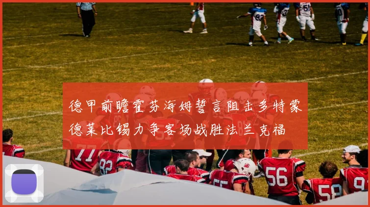 德甲前瞻霍芬海姆誓言阻击多特蒙德莱比锡力争客场战胜法兰克福